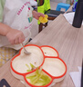 COOKSS 寶寶餐盤硅膠嬰兒學(xué)吃飯分格兒童餐具輔食碗餐盤帶吸盤 雙拼橙 曬單實(shí)拍圖