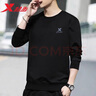 特步（XTEP）衛衣男裝長(cháng)袖t恤春秋季男士運動(dòng)服休閑運動(dòng)上衣黑套頭衫保暖外套 黑色 L /175 曬單實(shí)拍圖