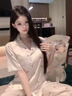 真絲睡衣女夏季新款蕾絲花邊波點蝴蝶結(jié)可愛少女休閑家居服套裝 波點蝴蝶【短袖短褲長褲】三件套 XL 120-140斤 曬單實拍圖