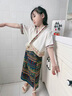 G.DUCKKIDS女童夏裝套裝兒童漢服少數(shù)民族風(fēng)服裝女寶寶傣族服飾舞蹈表演出服 杏色兩件套+黃色頭飾 130 曬單實(shí)拍圖