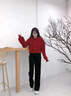 益生君秋季彈力高腰直筒金絲絨褲女2025新款高腰垂感高個(gè)子加絨絲絨褲子 黑色常規款 M 曬單實(shí)拍圖