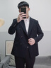 報喜鳥(niǎo)西服男裝（單上衣）秋季款男士時(shí)尚輕正裝條紋雙排扣西服外套修身 星宇藍（單上衣） 48 A(175/96) 曬單實(shí)拍圖