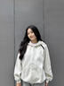 試衣間 美式復(fù)古連帽拉鏈衛(wèi)衣女男秋季2025新款寬松運(yùn)動(dòng)開(kāi)衫上衣 白灰色 M 曬單實(shí)拍圖