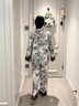 貝妍睡衣女春秋季長(cháng)袖2025新款莫代爾套裝高級性感蕾絲國風(fēng)開(kāi)衫家居服 C20838圖色 M (160) 曬單實(shí)拍圖