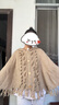 森女部落原創(chuàng)純色復(fù)古甜美寬松斗篷流蘇毛衣外套毛針織衫開(kāi)春穿搭 卡其色（單件） （單件） M （單件） 曬單實(shí)拍圖