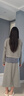 尚都比拉秋季女士通勤套裝圓領(lǐng)寬松衛衣翻領(lǐng)無(wú)袖格子襯衫A字半身裙三件套 曬單實(shí)拍圖