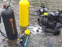SNORKEL SHARK4L潛水下呼吸器氣瓶便攜式水肺娛樂(lè)打撈深浮潛全套裝備魚(yú)鰓氧氣罐 套餐1-黑色-氣瓶+雙肩背架+面鏡 曬單實(shí)拍圖