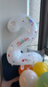 仕彩 白色印花數字氣球裝飾品兒童生日派對場(chǎng)景布置戶(hù)外手持拍照道具2 曬單實(shí)拍圖