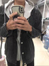 安初夏春秋潮流連帽牛仔外套男士高街痞帥青少年夾克男裝寬松搭配一整套 【兩件套】夾克黑+褲黑灰 XL 曬單實(shí)拍圖