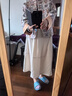 婭麗達(dá)（YERAD）優(yōu)雅氣質(zhì)a字半身裙女2024春季新款松緊高腰顯瘦傘裙 米色(I0)-奶油米 XL 曬單實(shí)拍圖