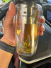 萬象（WANXIANG）雙層弧形玻璃杯男女士V270帶濾網(wǎng)水杯橄欖色360ml便攜車載泡茶杯 曬單實(shí)拍圖
