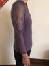 帕蘭朵蕾絲打底衫女春秋薄款長袖新款百搭鏤空亮絲網(wǎng)紗T恤修身上衣小衫 香芋色【薄款】 M 建議80-100斤 曬單實拍圖