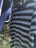 茵寶（Umbro）官方條紋t恤復古寬松男裝夏季圓領(lǐng)半袖女生運動(dòng)短袖上衣 鎧甲藍 L 曬單實(shí)拍圖