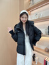 鴨鴨（YAYA）羽絨服女冬季連帽短款加厚保暖女士面包服韓版寬松休閑百搭外套女 曬單實(shí)拍圖