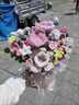 VTR抱抱桶仿真花玫瑰花扭扭棒花束手工diy材料包自制成品送女友閨蜜 粉色小百合刺繡抱抱桶材料包 曬單實(shí)拍圖