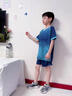 兒童足球服套裝女童緊身衣運動服速干衣訓(xùn)練服男童羽毛球服四件套 23寶藍色四件套 關(guān)注送襪子 找客服 140 （26尺130-140cm）60斤左右 曬單實拍圖