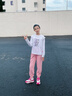 馬克華菲女童褲子兒童秋季百搭休閑長褲中大童春秋款運動褲新款時尚束腳褲 粉 m可愛云X 110 曬單實拍圖