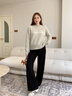 Calvin KleinJeans25秋季新款女士休閑通勤ck提花圓領(lǐng)打底針織衫毛衣44D359G PD7-卡其米 S 曬單實拍圖