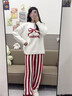 英氏（YEEHOO）A類(lèi)月子服半邊絨孕婦家居服睡衣套裝全孕期可穿高保暖 少女時(shí)代【雙面軟絨900g  保溫率48.3%】 XL【推薦體重120-140斤】 曬單實(shí)拍圖
