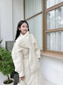 艾萊依【宋佳同款】鵝絨服女2025新款氣質(zhì)風衣羽絨服可脫卸圍巾長款外套 乳灰米-升級款 S 【建議110-130斤】155 曬單實拍圖