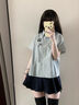 學(xué)院風(fēng)獨特絕美小套裝裙子俏皮活潑襯衫百褶裙兩件套女裝夏日漂亮 條紋襯衫+半身裙 收藏加購優(yōu)先發(fā) S 建議95斤以?xún)?曬單實(shí)拍圖