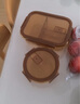 希樂扣高硼硅耐熱玻璃飯盒上班族帶飯可微波爐便當(dāng)盒保鮮盒 琥珀三隔+包 曬單實(shí)拍圖