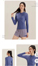 李寧（LI-NING）泡溫泉游泳衣女士長袖防曬專業(yè)泳衣分體沙灘潛水沖浪服0021藍(lán)XL 曬單實(shí)拍圖