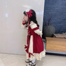 G.DUCKKIDS女童洛麗塔公主裙秋冬裝女寶寶童裙兒童洋氣lolita連衣裙生日禮服 紅色長袖洛麗塔 /無頭飾 140 高125-135 重47-56 曬單實(shí)拍圖