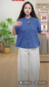 無(wú)印良品（MUJI） 女式 棉紗 長(cháng)袖罩衫 女士襯衫襯衣內搭女裝25年秋季上衣BC2O7A5A 藍色格紋 M （160/84A） 曬單實(shí)拍圖