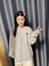 SPAO韓國同款小熊刺繡衛衣男女同款秋季寬松圓領(lǐng)情侶外套SPWY25SY04LD 灰#SP藍帽子熊-貼布繡 S 曬單實(shí)拍圖