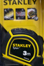 史丹利（STANLEY）黑銀系列高精度鋼卷尺公制易鉤卷尺3m尺子耐磨盒尺木工3米 曬單實(shí)拍圖