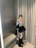 妙侶厚底復古長(cháng)筒靴女春秋冬季增高中筒靴黑色褲管堆堆靴子高筒騎士靴 黑色 長(cháng)筒 單里 現貨 單層 36 (230mm) 曬單實(shí)拍圖