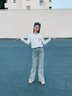 真維斯女童長(zhǎng)袖t恤兒童秋衣純棉打底衫2025新款衣服女孩中小童秋季童裝 藍(lán) 棒棒糖兔子+白 長(zhǎng)耳藍(lán)兔 100 曬單實(shí)拍圖