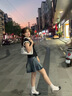 鉑吶苓牛仔半身裙女夏季2025新款高腰顯瘦個(gè)性a字包臀裙百搭百褶裙短裙 復(fù)古藍(lán)牛仔短裙 常規(guī) M 98-108斤 曬單實(shí)拍圖