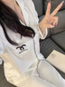 春秋款真絲睡衣女高級感可外穿純色桑蠶絲家居服禮盒送閨蜜送女友 簡約白【短袖+短褲+長褲】 L 100-120斤 曬單實拍圖
