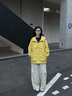 KAMA綠色衣服褂子長(cháng)袖套頭夾克衫2025新款秋季情侶微闊版型休閑外套 黃色 M 曬單實(shí)拍圖
