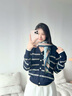 瑪麗亞·古琦（MARJA KURKI）送媽媽生日禮物雙面異色真絲方巾桑蠶絲絲巾女禮盒裝花邊木藍綠 曬單實拍圖