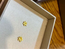 六福珠寶足金梔子花黃金耳釘耳飾送禮 計(jì)價(jià) G01G0027DS 0.98克(含工費(fèi)100元) 配硅膠耳堵 曬單實(shí)拍圖