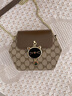 Reessy奢侈品牌包包女包百搭新款斜挎包感鏈條包六角包老花時(shí)尚女包 咖啡色 曬單實(shí)拍圖