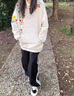 燦圖美式潮流印花連帽衛(wèi)衣女春秋季新款重磅寬松設計感情侶外套上衣服 白灰色 L 【建議100-120斤】 曬單實拍圖