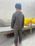 G.DUCKKIDS男童睡衣春秋冬款中大兒童三層空氣夾棉家居服套裝加厚男孩冬季潮 灰色 120 cm 曬單實(shí)拍圖