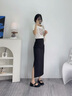 Lily Wei【未眠夜】黑色簡約時尚單鞋絕美一字帶平底百搭女鞋大碼 黑色 36 曬單實拍圖