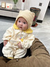 優(yōu)奇嬰兒衣服秋裝超萌可愛哈衣嬰幼兒寶寶連體衣洋氣爬服春秋季外出服 米黃 66cm 曬單實(shí)拍圖