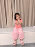 巴帝巴帝秋季新款嬰幼兒童衛(wèi)褲子男女寶寶長褲休閑舒適百搭 粉色哈嘍 110 曬單實拍圖