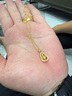 老鋪黃金古法手工足金項鏈 · 葫蘆（1號）鉆飾吊墜（金鏈款） 中號鎖骨鏈款金重約9.6g 曬單實(shí)拍圖