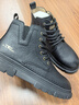 公牛世家男靴秋冬新款英倫復古馬丁靴厚底耐磨男士工裝靴百搭休閑高幫鞋子 曬單實(shí)拍圖