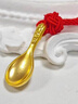 中國(guó)黃金（CHINA GOLD）黃金項(xiàng)鏈足金健康快樂(lè)湯勺吊墜嬰兒寶寶周歲生日禮物送嬰兒孩子 吊墜金重約0.5g【甄選禮盒】 曬單實(shí)拍圖