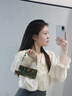 時尚復(fù)古風(fēng)鏈條殼15Promax松綠色13適用蘋果iPhone14plus可調(diào)節(jié)女 手機殼+短鏈 【四角開孔】 iPhone 15 Plus 曬單實拍圖