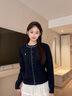 POLOWALK女士時尚開衫針織衫女裝2025秋季新品女式長袖針織衫 藏青 L /165 曬單實拍圖