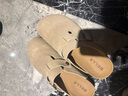 百麗七夕禮物休閑厚底增高勃肯鞋男包頭外穿半拖鞋B3731BH5 杏色 44 曬單實(shí)拍圖